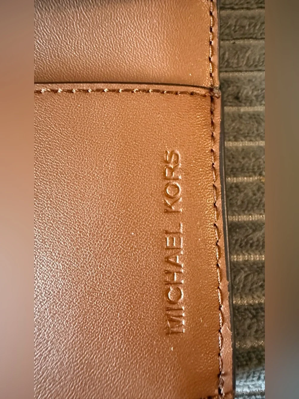 Michael Kors New Tan and Brown Logo-Accented Signature Wallet Carmen Bifold Flap